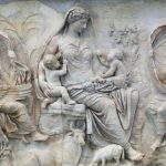 Gaia. 8838 Tellus. Roman relief, 13-9 BC. Marble, Ara Pacis. Royal Cast Collection, Copenhagen.