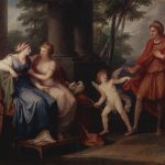 Venus convinces Helen to go with Paris – Angelica Kauffman(1790)