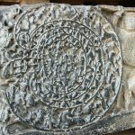 Carving showing the warrior Abhimanyu entering the chakravyuha – Hoysaleswara temple, Halebidu, India