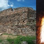 Edificio conocido como Tzat Tun Tzat o Antiguo Laberinto, en la zona arqueológica de Oxkintok, Yucatán, México