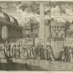 At Meydanı square, which is buit on the site of the Byzantine Hippodrome of Constantinople. Muslim wedding procession, possibly of an Ottoman official. In the background, the obe(1727)
