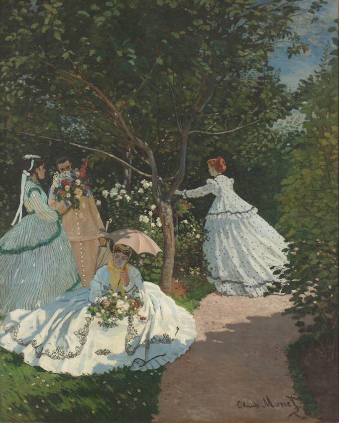 Claude Monet "Bahçedeki Kadınlar" eserini 1867 yılındaki Salon sergisinde sergilemek üzere yapmıştır.
