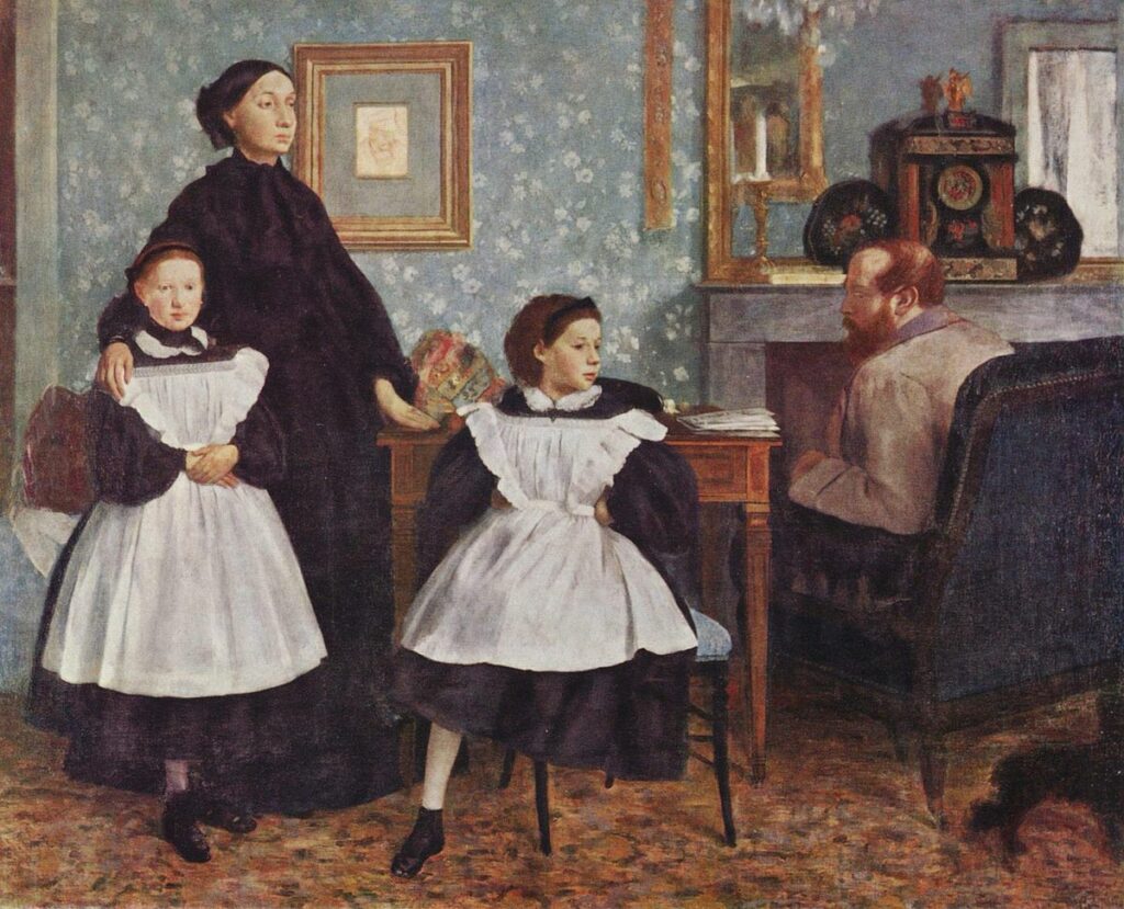 dgar Degas, bir grup portresi olan Bellelli Ailesi'nde, halası Laura de Gas, eşi Baron Gennaro Bellelli ve kızları Giovanna ve Giulia'yı resmetmiştir. Figürlerden her biri ayrı bir portre özelliğine sahiptir. 