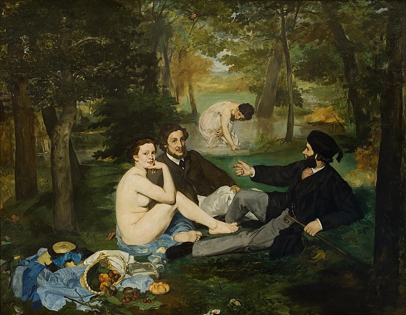 Eduard Manet'in eleştirilen bir diğer eseri ise Kırda Öğle Yemeği (Luncheon on the Grass) tablosudur