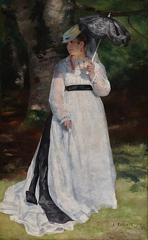 Auguste Renoir'in beğenip sergilenmeye layık görülen bir diğer eseri ise Şemsiyeli Lise'dir. 1867 yılına ait olan bu eserde Lise Tréhot isimli model, ormanda poz verirken resmedilmiştir. 
