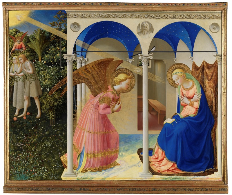 Fra Angelico'nun Kutlu Haber (The Annunciation) isimli eseri yaklaşık olarak 1435-45 yılları arasına tarihlendirilmektedir. 